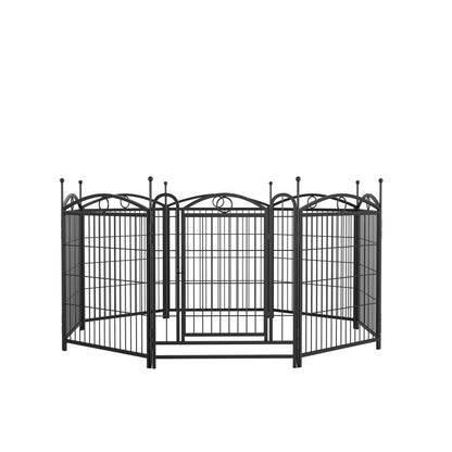 8-Panel Metal Dog Playpen – Foldable Exercise Pen with Door, Rust-Resistant, 32 in High, Black – view 5