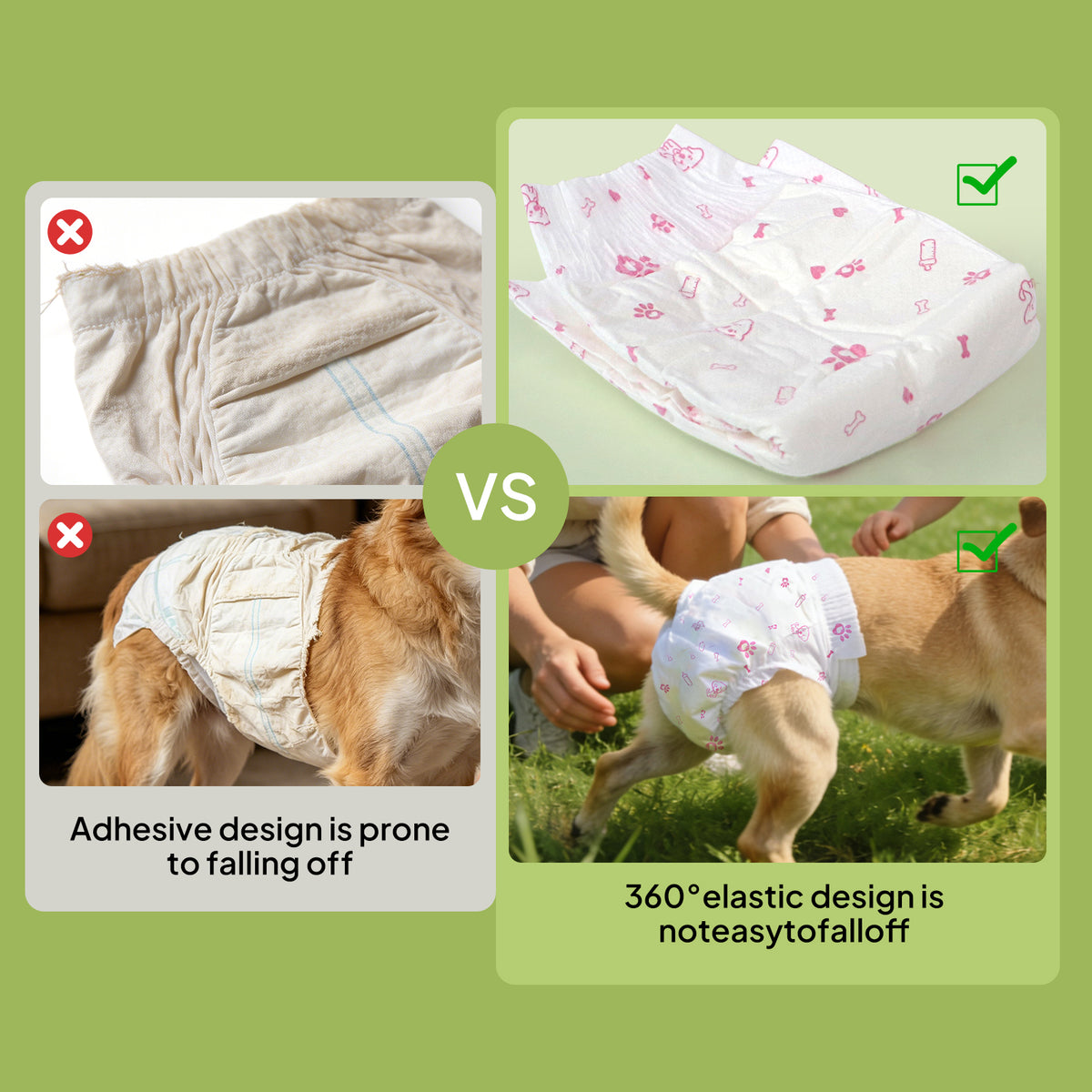 Disposable Female Dog Diapers – Super Absorbent, Leak-Proof with Tail Hole, XS–L – view 5