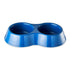 Medium Double Diner Pet Bowl for Food and Water, 6.25-Cup Total Capacity, Blue