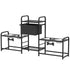 Height-Adjustable Dog Feeding Station with 4 Stainless Bowls, Drawer & Toy Bin, Black – view 9