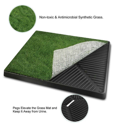 Artificial Grass Dog Potty – 3-Layer Indoor/Outdoor Pee Pad Tray, 25 x 20 in – view 2