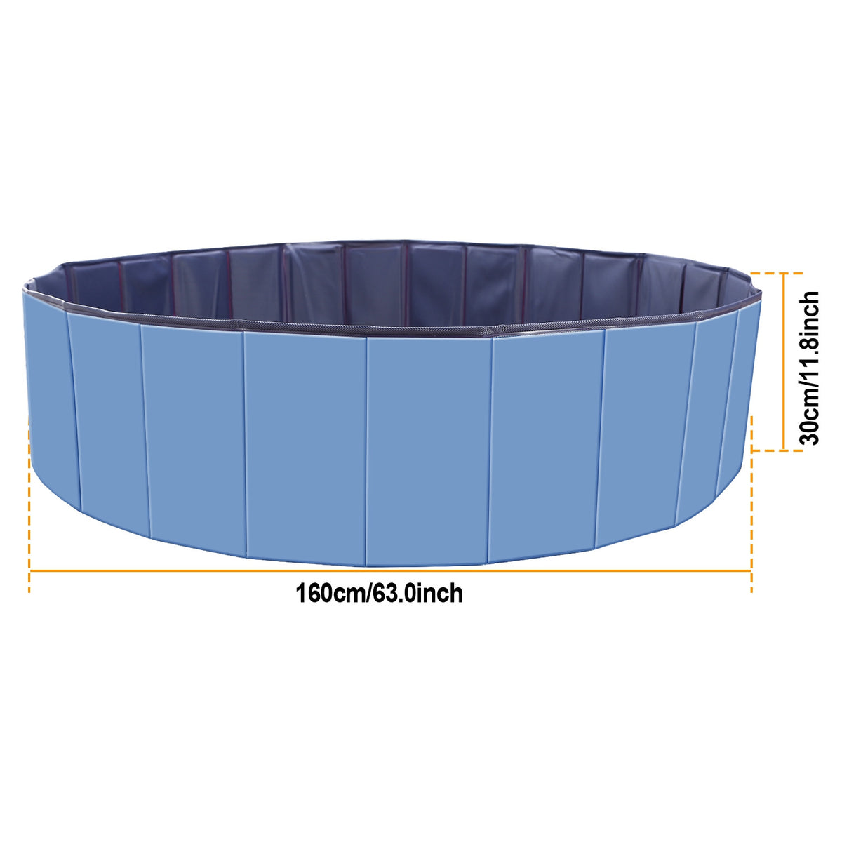 Foldable Pet Bathing Pool, 63 x 63 x 11.8 in – PVC Dog Bath Tub with Drain Valve – view 10