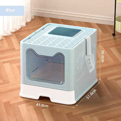 Extra Large Enclosed Cat Litter Box with Front Entry, Litter-Catching Lid and Scoop