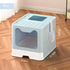 Extra Large Enclosed Cat Litter Box with Front Entry, Litter-Catching Lid and Scoop