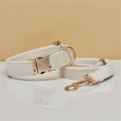 Velvet Dog Collar and Leash Set with Bow – Soft Cotton-Lined Collar, 8 Colors, XS–L – view 23