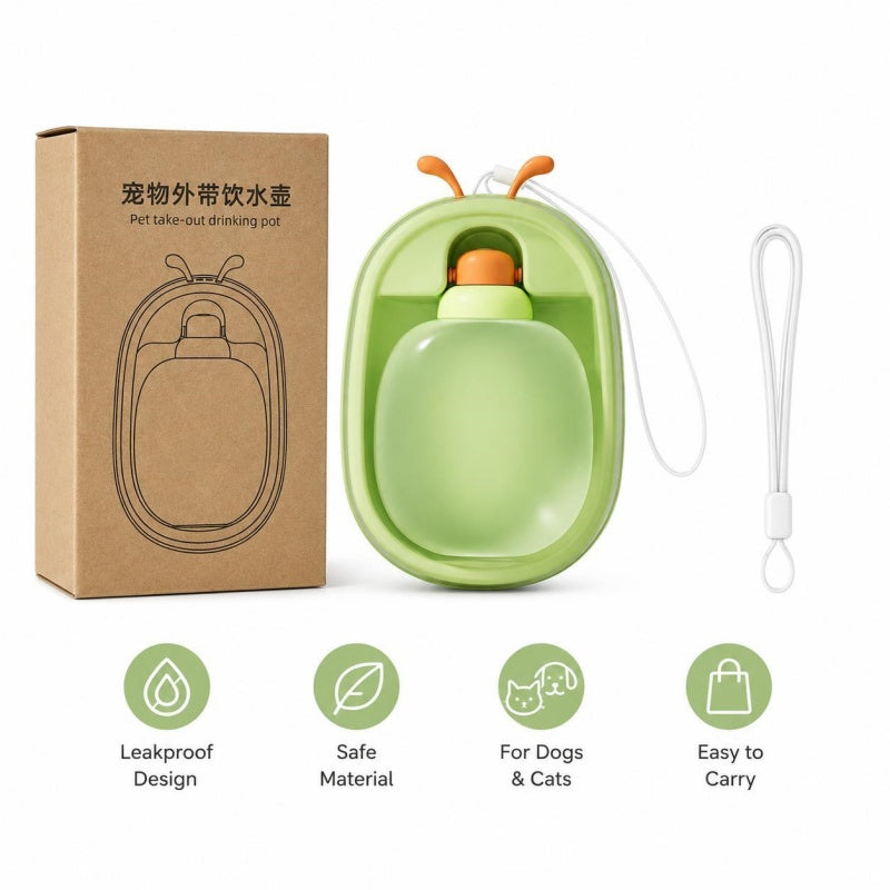 Antler Pet Water Bottle – Leakproof BPA-Free Travel Cup for Dogs &amp; Cats with Lanyard – view 5