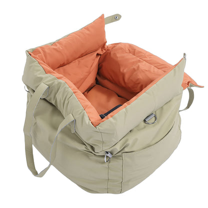 Portable Dog Car Seat Bed – Washable, Waterproof Pet Travel Bed with Safety Leash – view 2