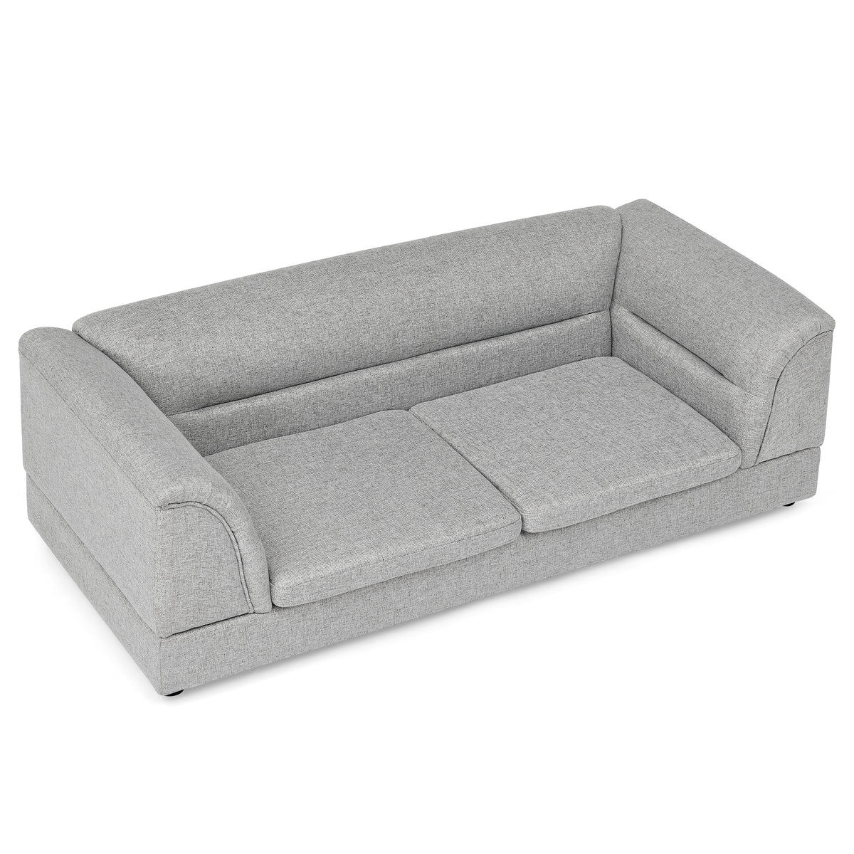 Oversized Linen Dog Sofa – Curved Armrests, Raised Frame, Thick Cushion, for Large Dogs, Light Grey – view 10