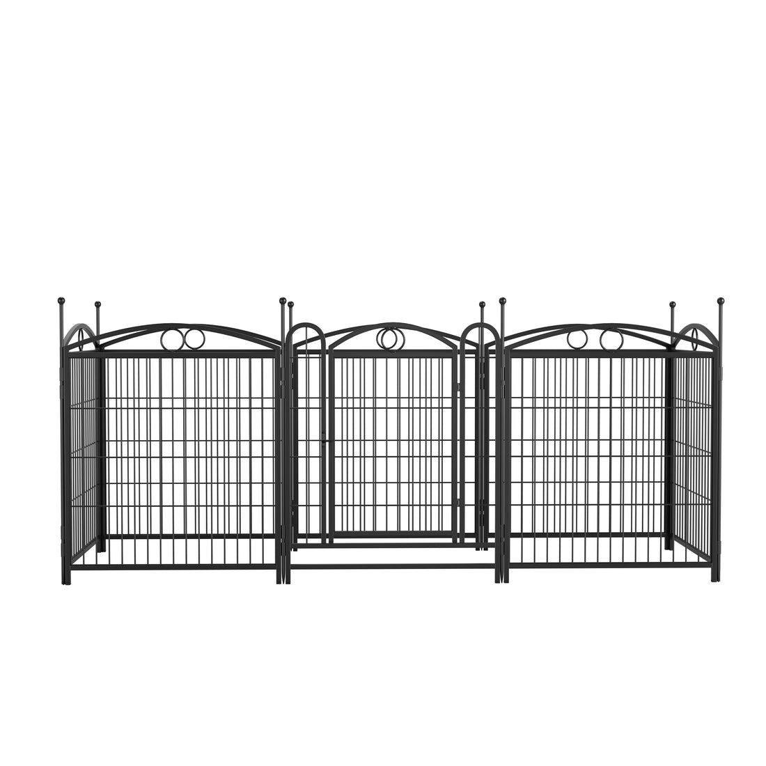 8-Panel Metal Dog Playpen – Foldable Exercise Pen with Door, Rust-Resistant, 32 in High, Black – view 2