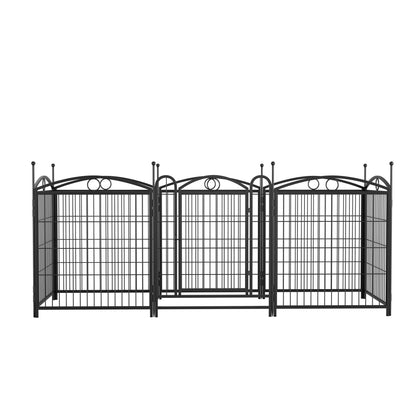 8-Panel Metal Dog Playpen – Foldable Exercise Pen with Door, Rust-Resistant, 32 in High, Black – view 2