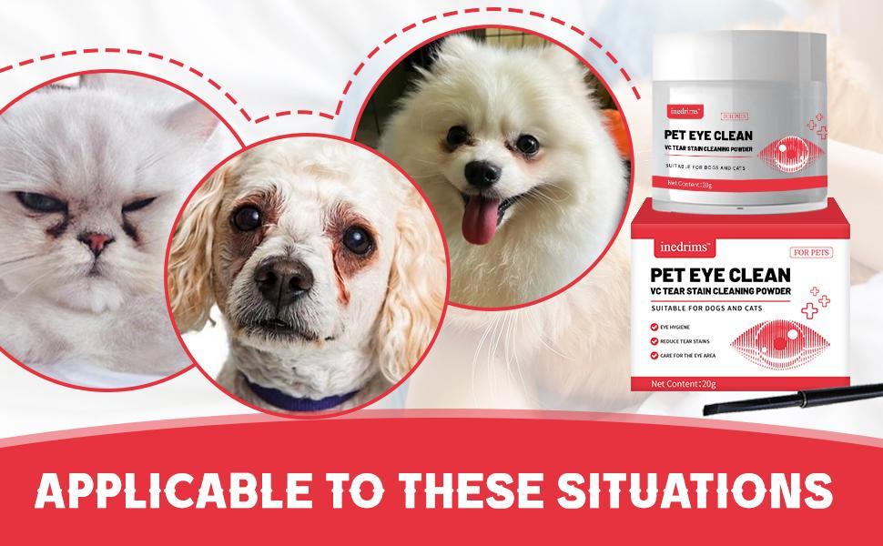 Pet Tear Stain Powder for the Fur Around Dog &amp; Cat Eyes, Grooming Powder – view 2