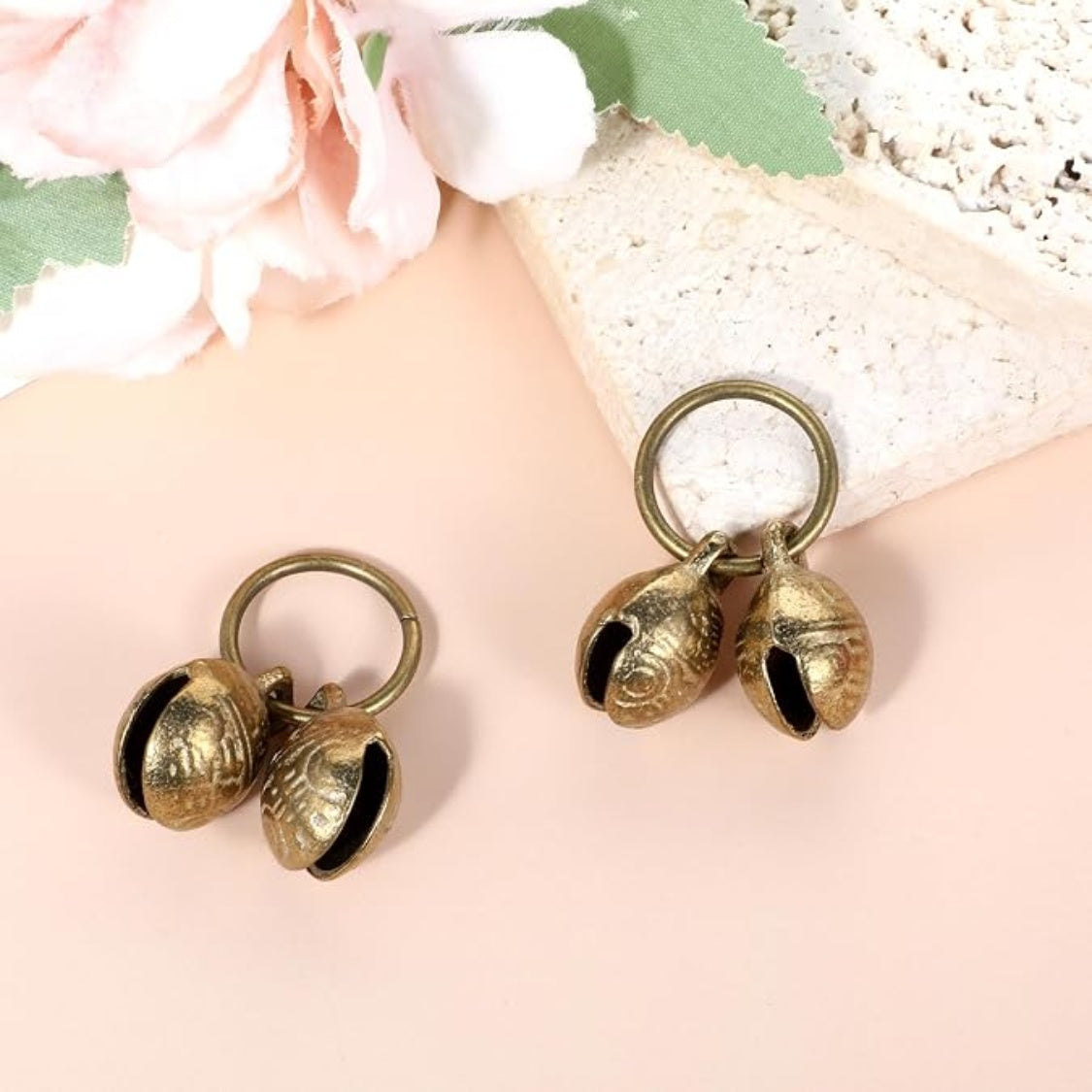 Brass Dog Collar Bells, 4-Pack Loud Copper Bells for Pet Tracking, Gold – view 5
