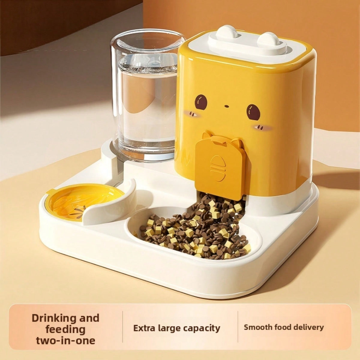 2-in-1 Gravity Pet Feeder and Water Dispenser – 2300 ml Food &amp; 1000 ml Water, Green – view 6