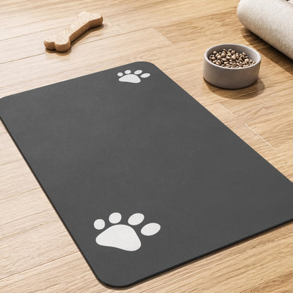 Absorbent Pet Feeding Mat for Dog &amp; Cat Bowls – Quick-Dry, Non-Slip Rubber Backing