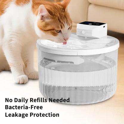 Large Capacity Automatic Cat Water Fountain with Quiet Pump, White