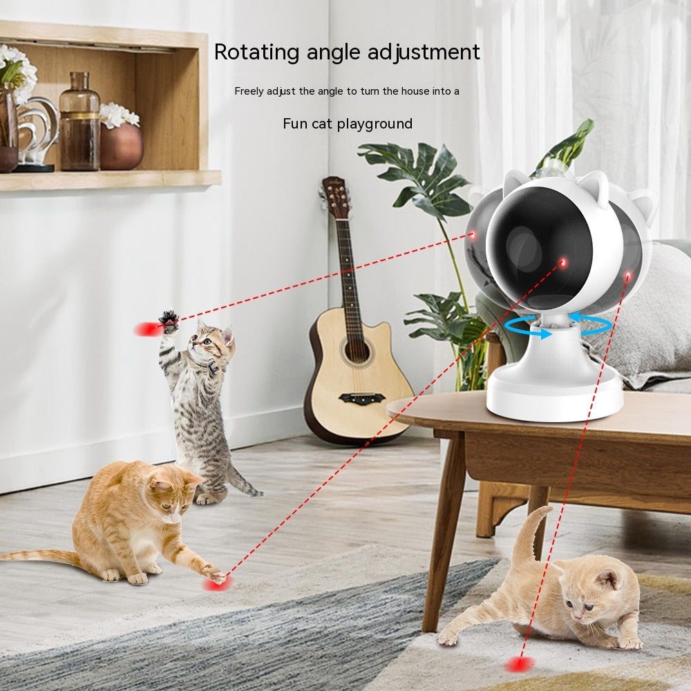 USB Rechargeable Laser Cat Teaser Toy – Automatic Interactive Light Toy, White – view 3