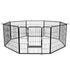 8-Panel Metal Dog Playpen with Gate – Indoor Outdoor Exercise Pen, Handle Lock, 24-Inch, Black