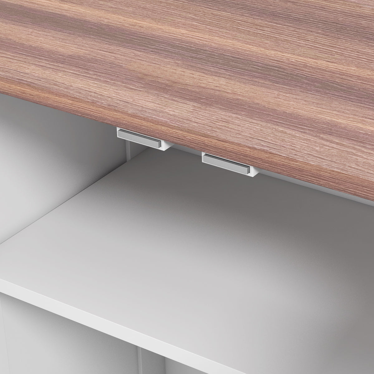 Dog Feeding Cabinet with Hidden Bowls, Adjustable Shelf &amp; Leash Hooks, Medium Dogs, White – view 8