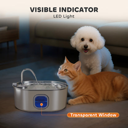 1.8 Gallon Stainless Steel Pet Water Fountain with Filter &amp; Quiet Pump for Cats and Dogs – view 5