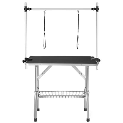 Portable Folding Dog Grooming Table with Overhead Arm &amp; Mesh Tray, 36 Inch, Black – view 7