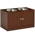 Elevated Dog Bowls with Storage Cabinet – Magnetic Doors, 2 Stainless Steel Bowls, Brown – view 9