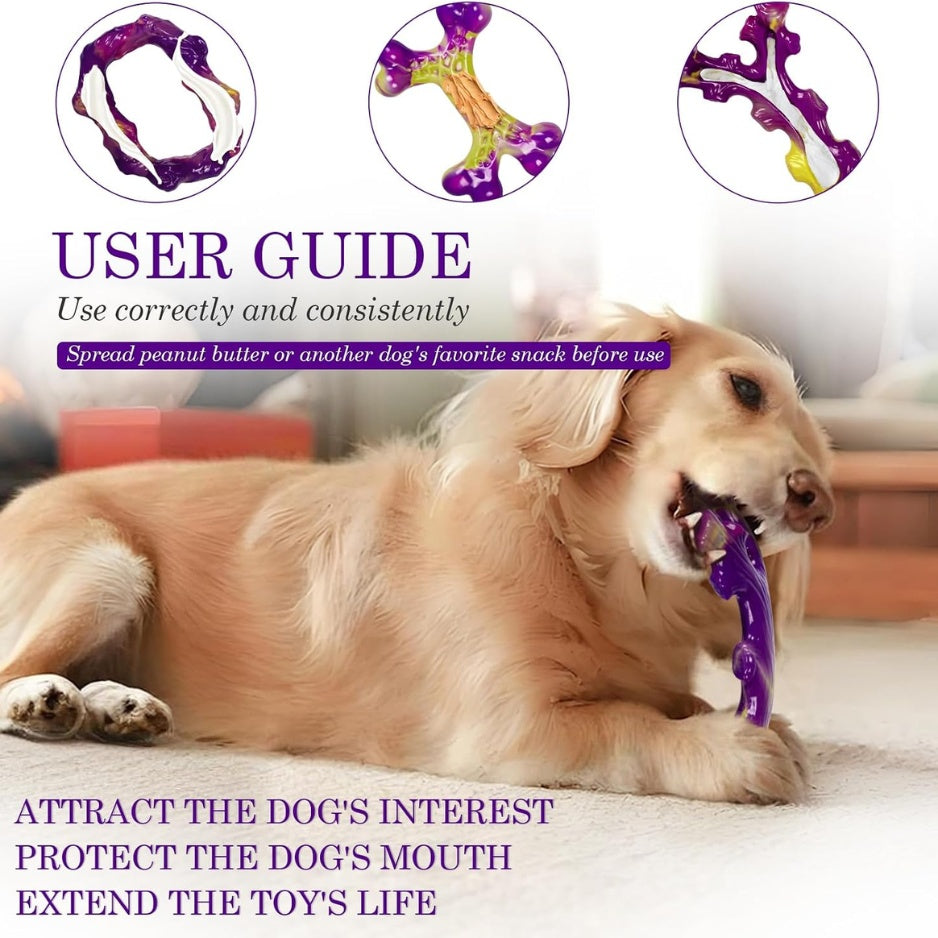 Nylon Bone Dog Chew Toys 3-Pack, Bacon Flavored for Medium &amp; Large Dogs, Purple – view 6