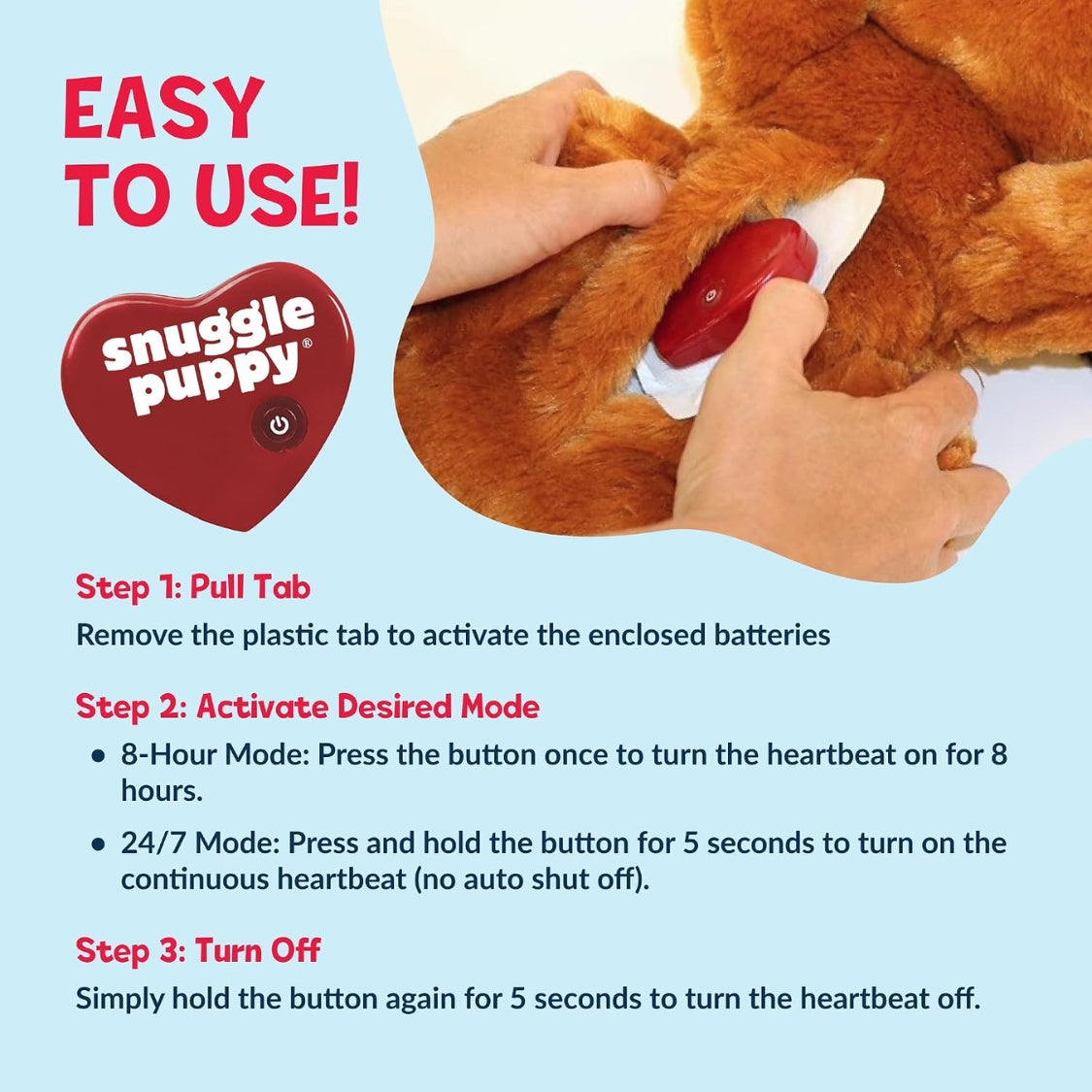 Heartbeat Puppy Comfort Toy – Plush Sleep Buddy with Heat Pack for Crate Training, Cream – view 2