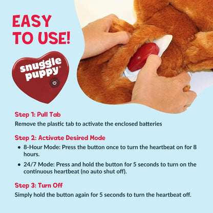 Heartbeat Puppy Comfort Toy – Plush Sleep Buddy with Heat Pack for Crate Training, Cream – view 2