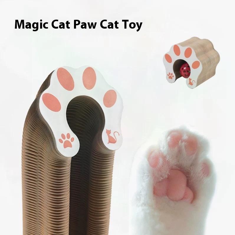 Accordion Cardboard Cat Scratcher – Foldable Wood Grain Scratching Toy for Indoor Cats – view 6