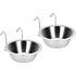 Hanging Stainless Steel Kennel Bowls 2-Pack – 8 oz Crate Food & Water Dishes, Silver
