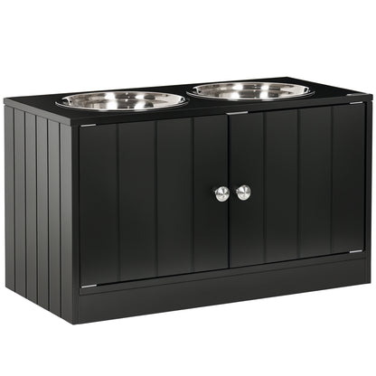 Elevated Dog Bowls with 44L Storage Cabinet &amp; Magnetic Doors for Large Dogs, Black – view 9