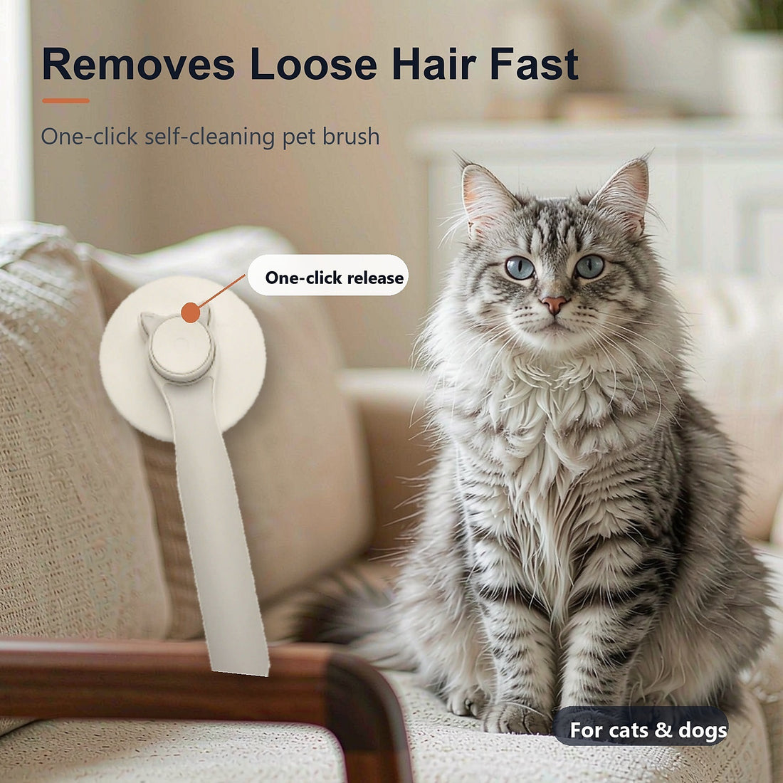 Pet Cat Grooming Comb – Everyday Fur Comb for Cats in Gray, Blue or Pink