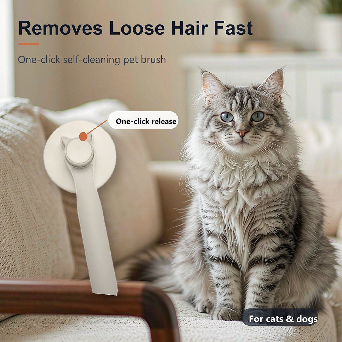 Pet Cat Grooming Comb – Everyday Fur Comb for Cats in Gray, Blue or Pink