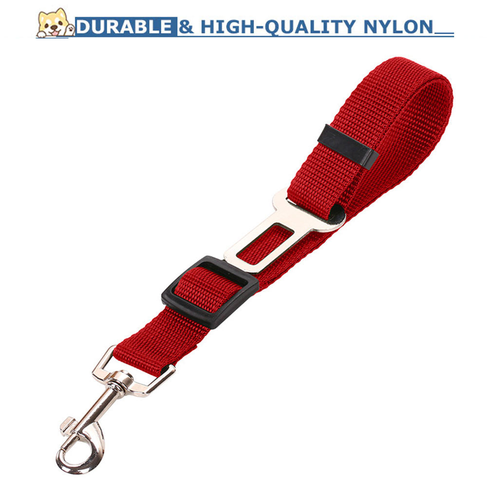 Adjustable Dog Car Seat Belt – Durable Nylon Pet Safety Leash for Dogs &amp; Cats, Blue, Black or Red – view 6