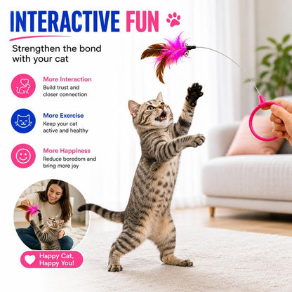 Wearable Cat Feather Collar Toy, Clip-On Feather Teaser for Hands-Free Indoor Play – view 8