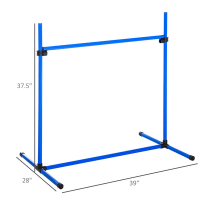 4-Piece Dog Agility Starter Kit – Adjustable Height Jump Bars with Carry Bag, Blue – view 3