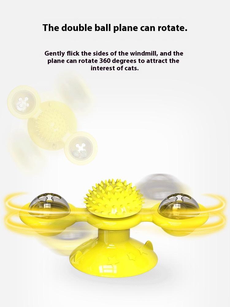 Windmill Cat Toy Set with Rotating Disk, Feather Teasers and Tumbler for Indoor Cats – view 8