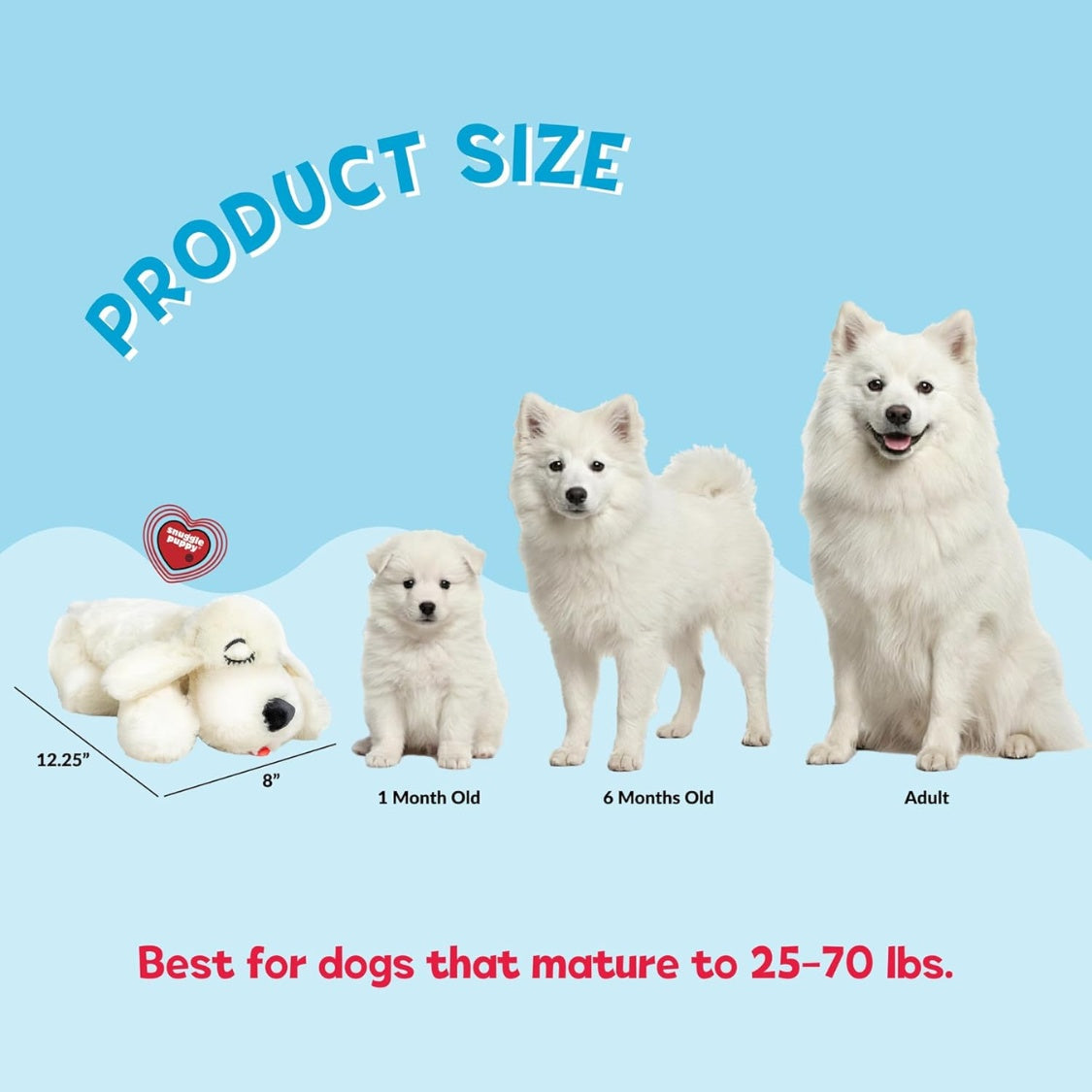 Heartbeat Puppy Comfort Toy – Plush Sleep Buddy with Heat Pack for Crate Training, Cream