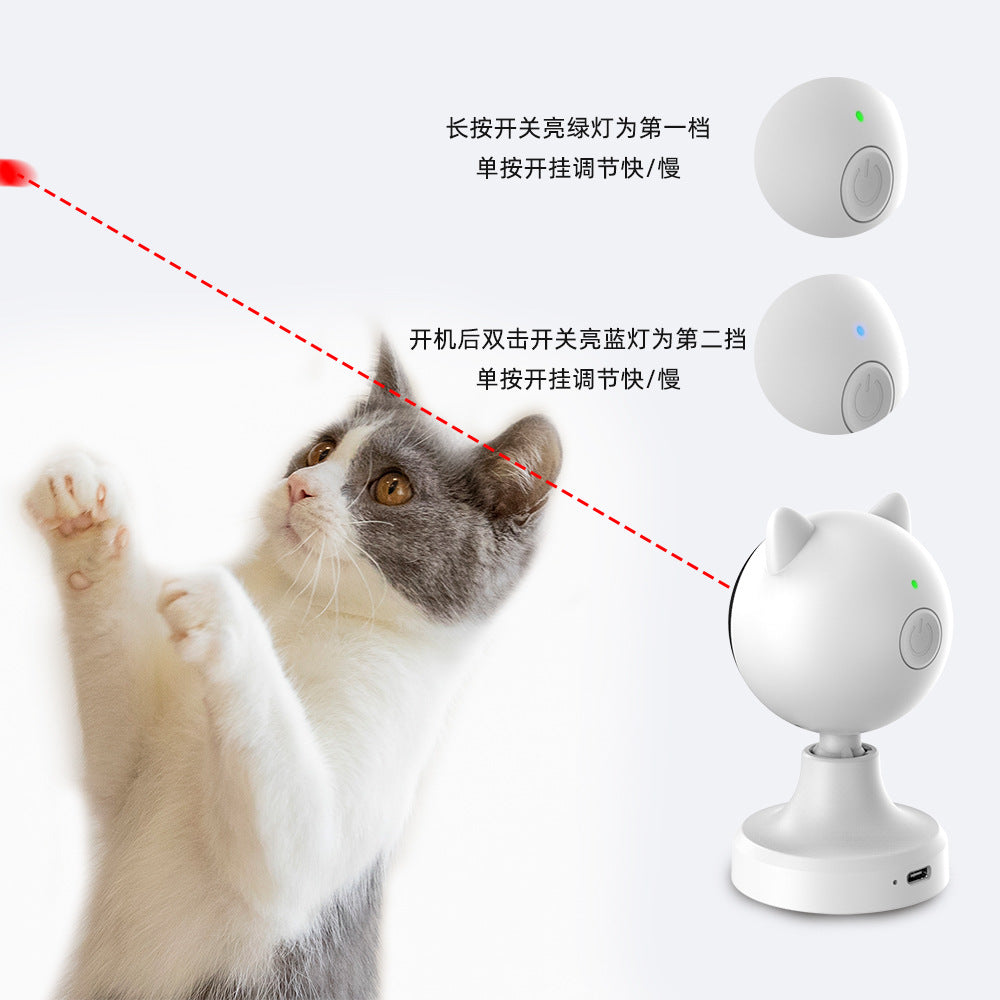 USB Rechargeable Laser Cat Teaser Toy – Automatic Interactive Light Toy, White – view 5