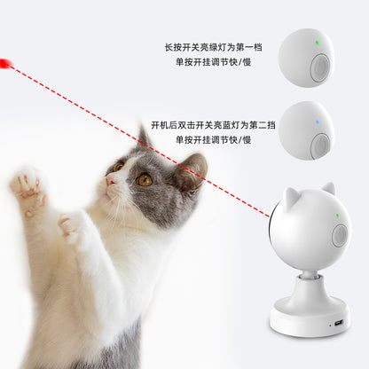 USB Rechargeable Laser Cat Teaser Toy – Automatic Interactive Light Toy, White – view 5