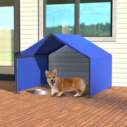 Outdoor Dog Shade Shelter Tent – Waterproof Oxford Canopy, Steel Frame, Blue – view 4