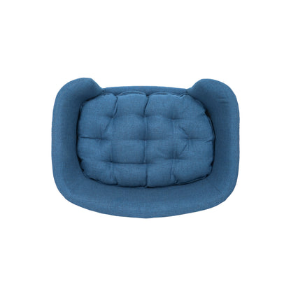 Elevated Dog Bed for Small Dogs – Fabric Couch, Rubber Wood Legs, Supportive Foam, Navy Blue – view 7