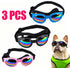 Small Dog Goggles 3-Pack – UV, Wind & Dust Protection Pet Sunglasses, Adjustable, Black, Pink & Blue
