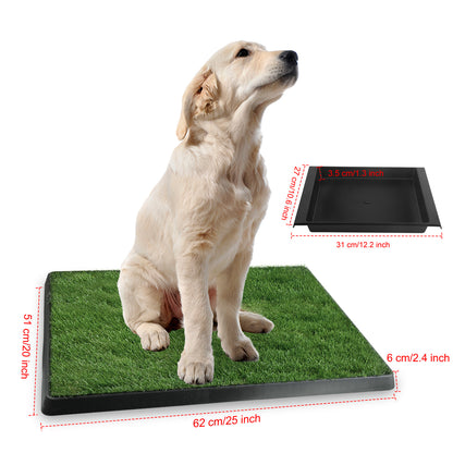 Artificial Grass Dog Potty – 3-Layer Indoor/Outdoor Pee Pad Tray, 25 x 20 in