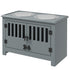Raised Dog Feeding Station with 37L Storage Cabinet & 2 Stainless Steel Bowls, Gray – view 9