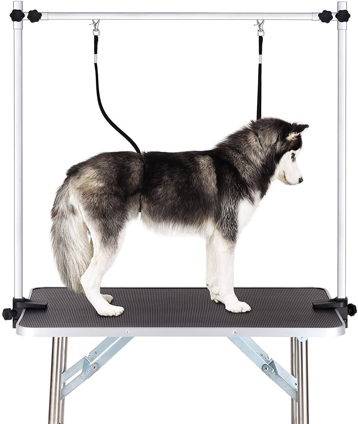 Portable Folding Dog Grooming Table with Overhead Arm &amp; Mesh Tray, 36 Inch, Black – view 3