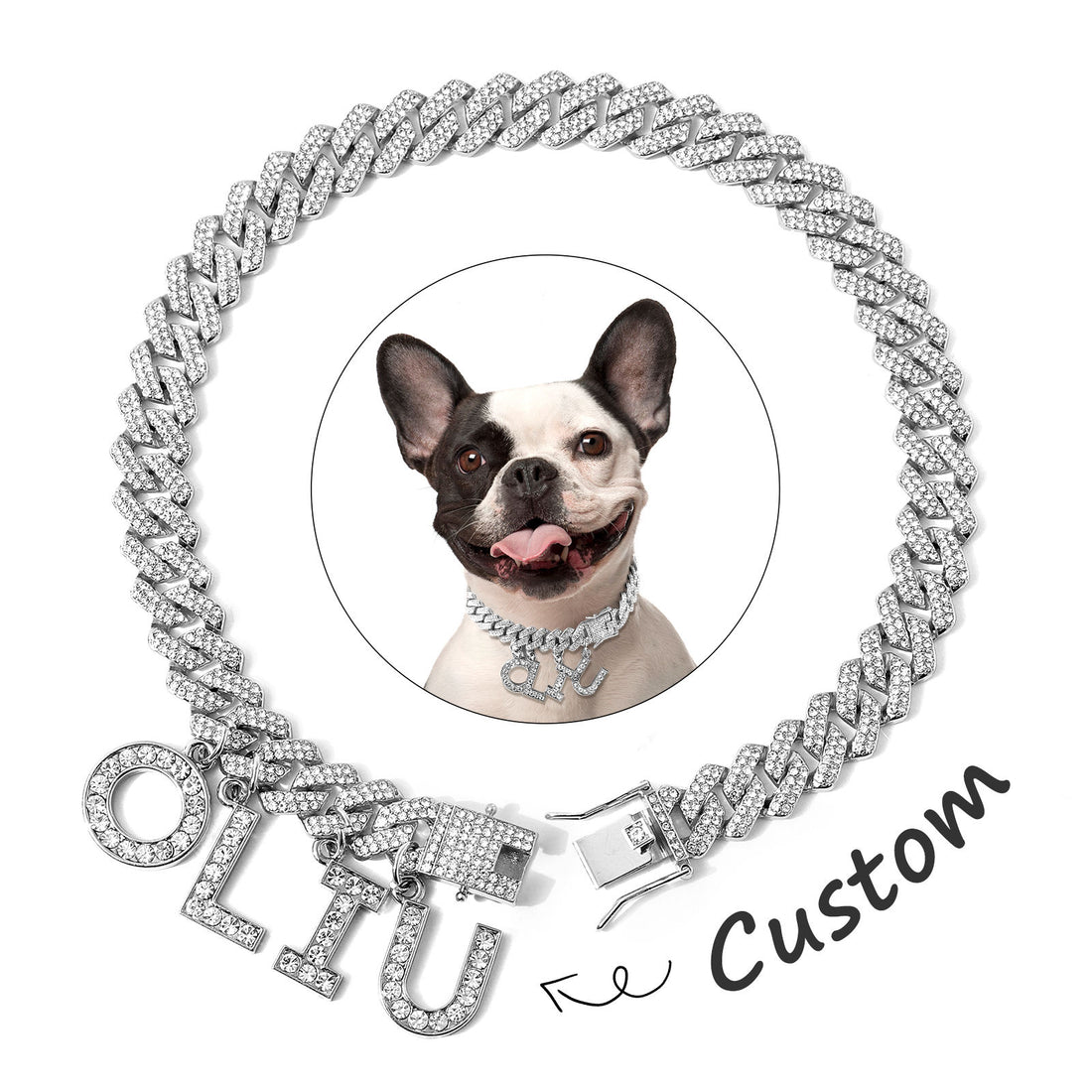 Luxury Metal Alloy Dog Collar – Gold or Silver Walking Collar, 25–50 cm (9.8–19.7 in)