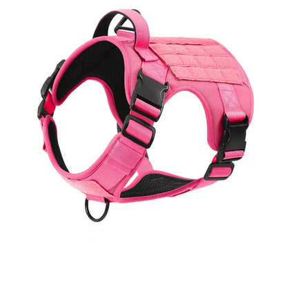 Tactical Dog Harness Vest – Adjustable, Reflective, Metal Buckle, for Hiking &amp; Training, S–XL