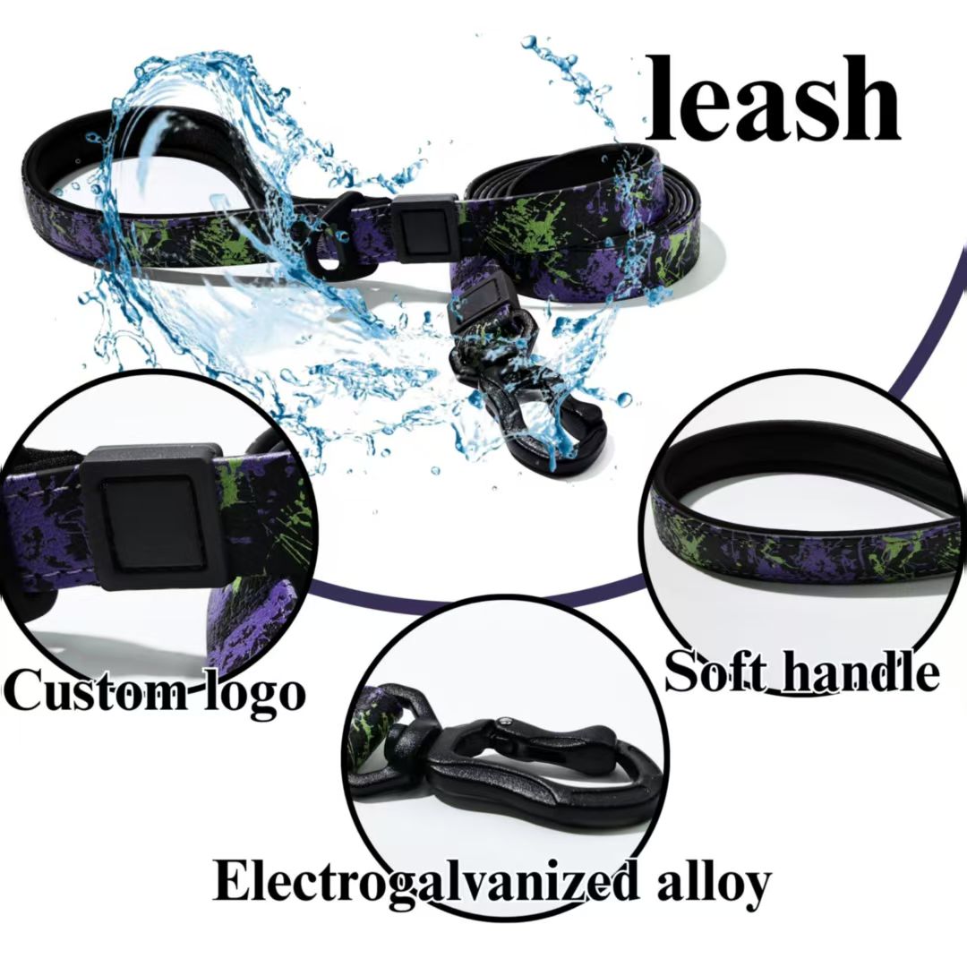 Camo Embossed Dog Leash &amp; Collar Set – Waterproof PVC, Soft Neoprene Handle, 15, 20 &amp; 25 mm, 4 Colors – view 4