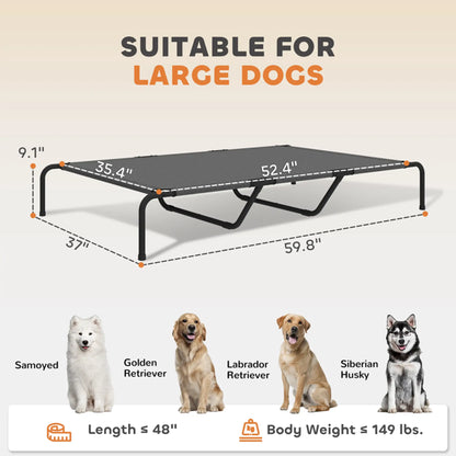 Elevated Dog Cot Cooling Bed – Large Dogs up to 149 lbs, Breathable Mesh, Steel Frame – view 3